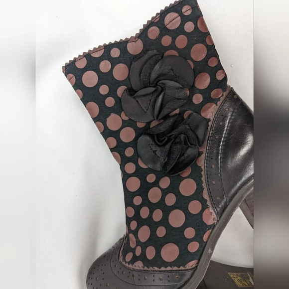 L'Artiste Spring Step Wing-Tip POLKA DOT Boots sz. 36/ 5.5-6 PERIGNON Leather - Picture 10 of 16